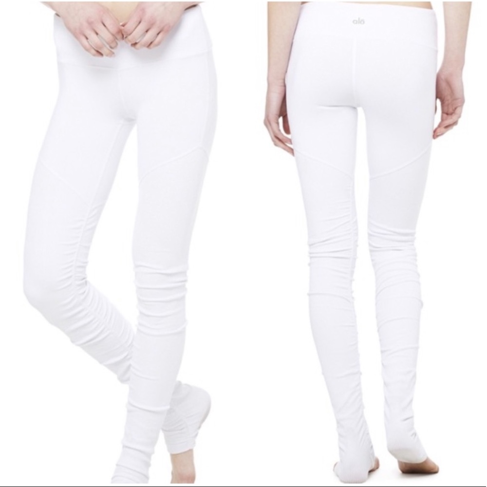Alo Goddess Ribbed Leggings WHITE size SMALL
